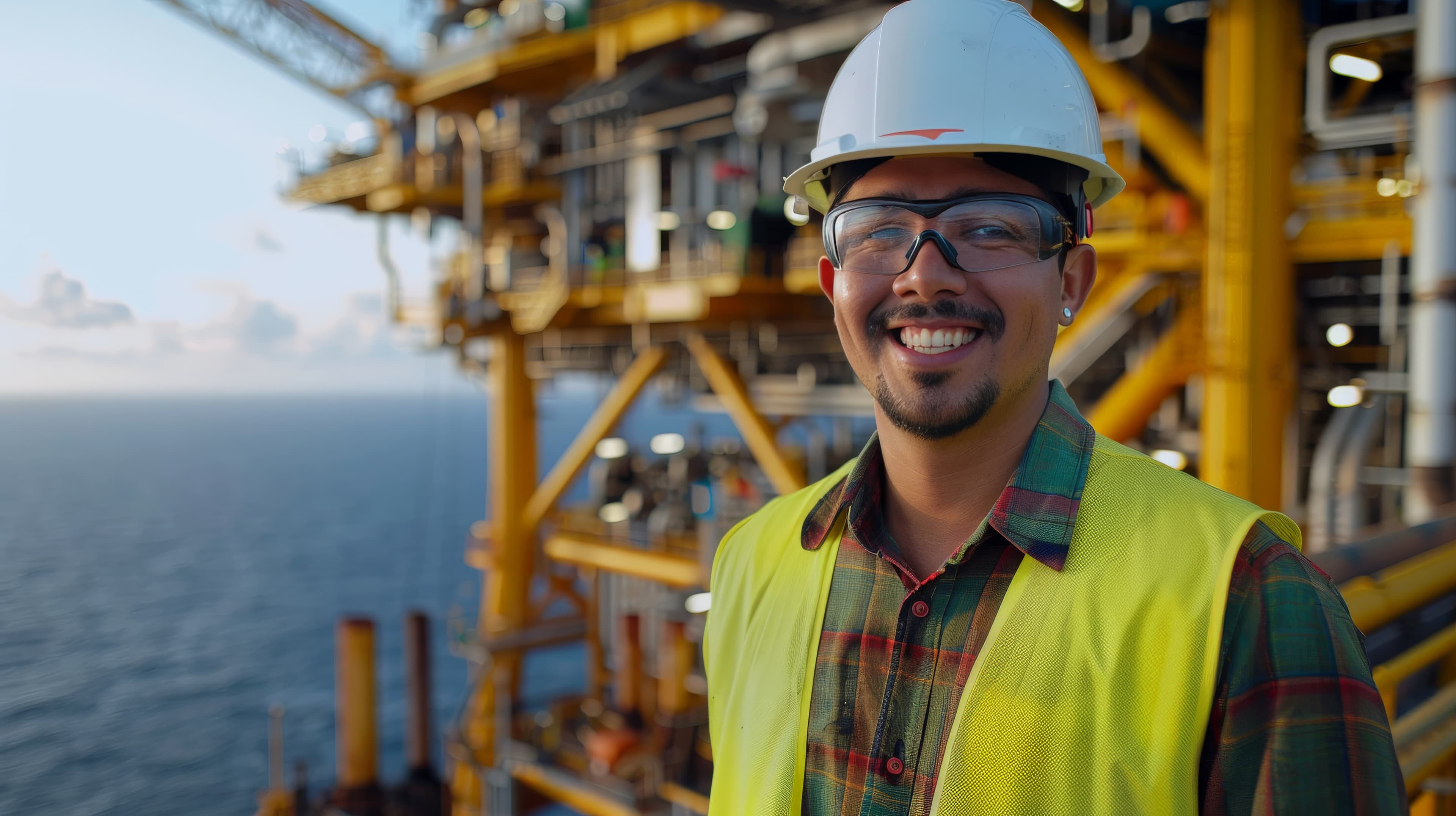 Refinery engineer on offshore platform
